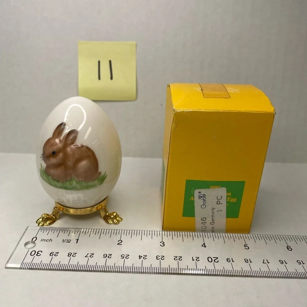 Vintage Goebel Easter Egg 1980 Decorative Egg with Bunny Design